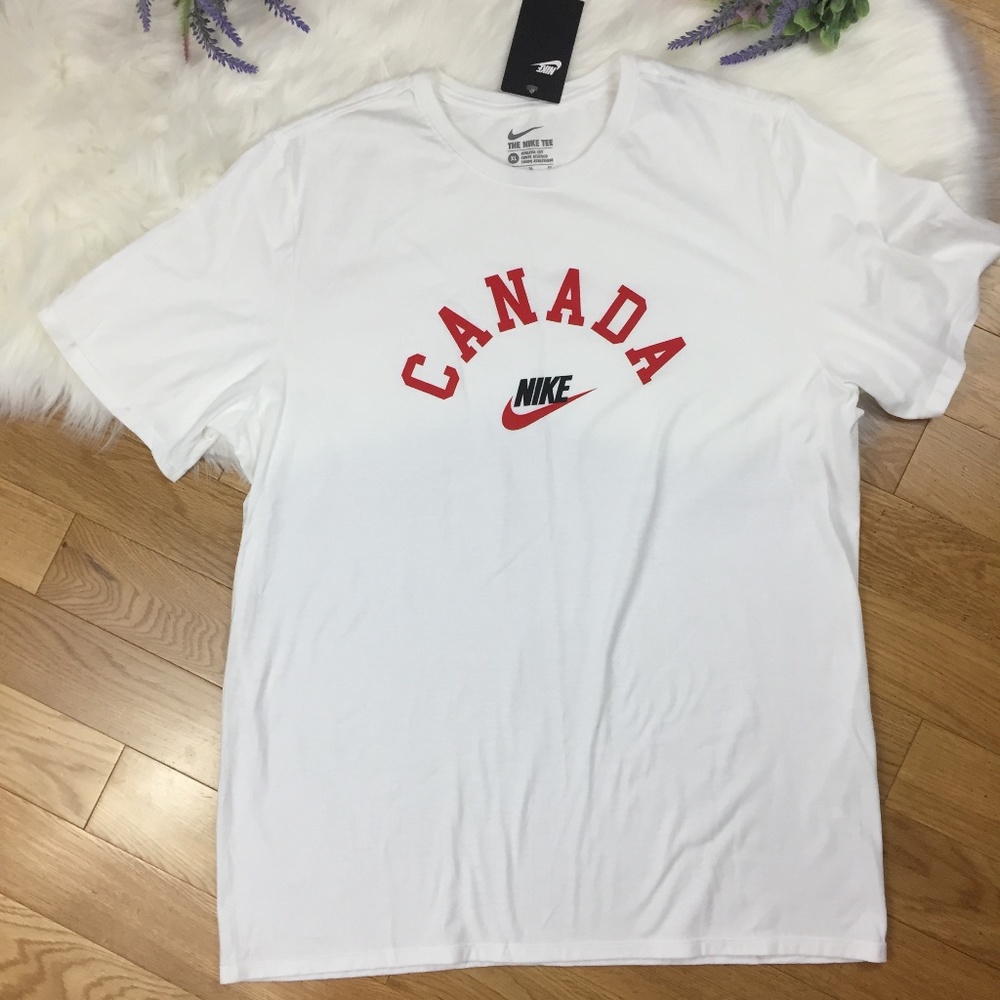 White Nike Canada Logo T Shirt Men's Casual Tee XL